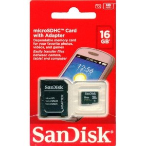 CARTÃO DE MEMORIA 16GB SD/MICRO SD SANDISK