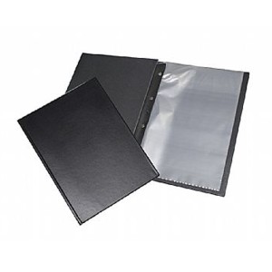 PASTA CATÁLOGO COM 10 PLÁSTICOS PRETA REF.121 ACP