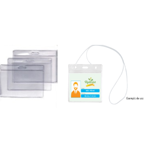 PROTETOR PARA CRACHÁ TRANSPARENTE COM CORDÃO HORIZONTAL REF.C11 C/100 UNIDADES ACP