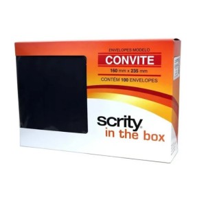 ENVELOPE CONVITE 160x235 80G LOS ANGELES PRETO CAIXA C/100 UNIDADES SCRITY