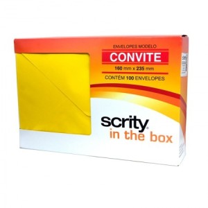 ENVELOPE CONVITE 160x235 80G RIO DE JANEIRO AMARELO CAIXA C/100 UNIDADES SCRITY