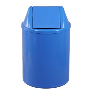 LIXEIRA PLÁSTICA TAMPA VAI E VEM AZUL 29CM REF.EB9A JSN