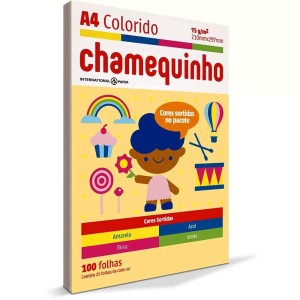 SULFITE A4 COLORIDO 75G 100 FOLHAS CHAMEQUINHO