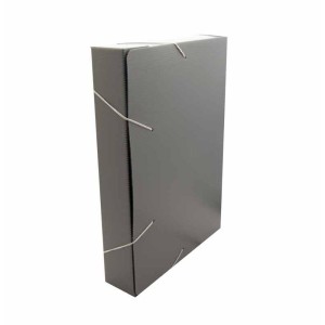 PASTA PLÁSTICA POLIONDA 5,5CM CINZA POLIBRAS