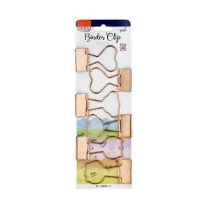 BINDER CLIPS ROSE GOLD COM 6 UNIDADES BRW