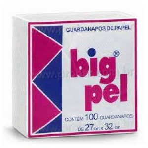 GUARDANAPO CREPADO BRANCO COM 100 UNIDADES BIGPEL