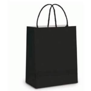 SACOLA DE PAPEL PRETA 16 X 9 X 21,5 CM REF.157 ZAGAROLLO
