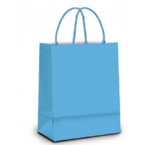SACOLA DE PAPEL AZUL CLARO 16 X 9 X 21,5 CM REF.157 ZAGAROLLO