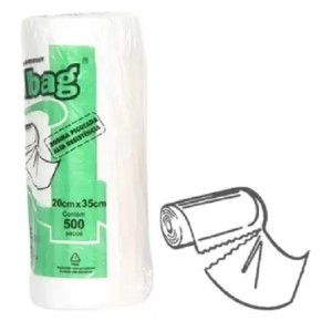 BOBINA DE SACOS PLÁSTICOS 20X35 COM 500 ROLLBAG