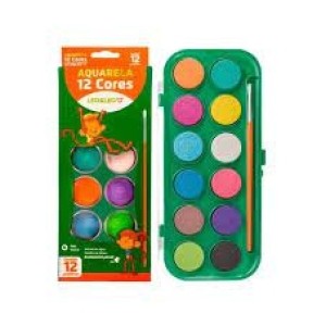 AQUARELA EM PASTILHA 12 CORES LEO&LEO
