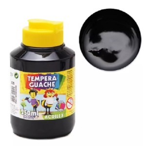 TINTA GUACHE PRETA 520 DE 250ML ACRILEX
