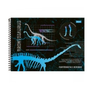 CADERNO DE CARTOGRAFIA E DESENHO DINOSSAUROS FORONI