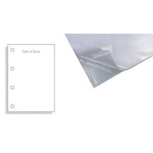 ENVELOPE PLÁSTICO SEMI GROSSO OFÍCIO 4 FUROS COM 50 UNIDADES