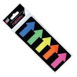 MARCADOR DE PÁGINAS ADESIVO SETA NEON TRANLÚCIDO YES