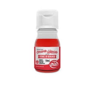 ANILINA CORANTE ALIMENTAR LÍQUIDO VERMELHO MORANGO 10ML MIX
