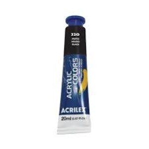 TINTA ACRÍLICA BISNAGA 20ML 320 PRETO ACRILEX
