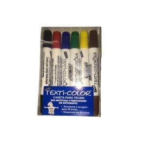 CANETA PARA TECIDO COM  6 CORES PONTA DUPLA  REF.478 MAGIC COLOR