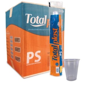 COPO PLÁSTICO 200ML DESCARTÁVEL TRANSPARENTE CAIXA C/2500 TOTALPLAST