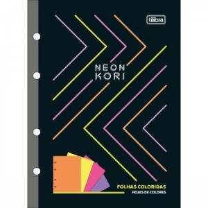 BLOCO PARA FICHÁRIO COLEGIAL 80FLS 75G SEM PAUTA NEON KORI TILIBRA