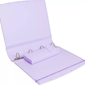 FICHÁRIO 4 ARGOLAS INJETADO COM ELÁSTICO LILÁS PASTEL 5022 DELLO