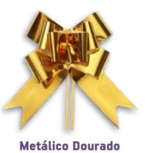 LAÇO FÁCIL P 11mm X 20,5cm DOURADO METÁLICO C/10 UNIDADES MAKE