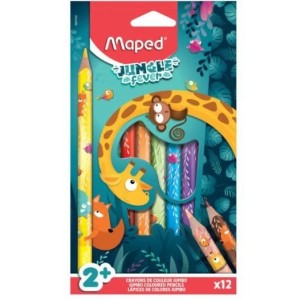 LÁPIS 12 CORES JUMBO JUNGLE FEVER MAPED
