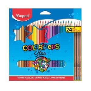 LÁPIS 24 CORES COLOR PEPS + 3 LÁPIS GRAFITE MAPED