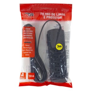 FILTRO DE LINHA 5 TOMADAS 3MTS BIVOLT 00124 SLIM FORCE LINE