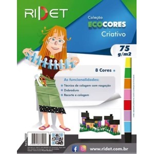 BLOCO ECOCORES A4 CRIATIVO 75G 32FLS 8 CORES NOVAPRINT
