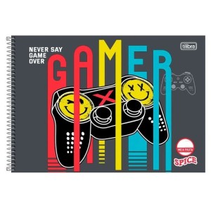 CADERNO 40FLS MEIA PAUTA CAPA DURA ESPIRAL 150G SPICE TILIBRA