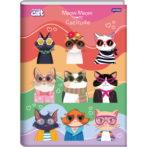 CADERNO 80FLS UNIVERSITÁRIO CAPA DURA BROCHURA FUNNY CAT JANDAIA