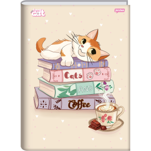 CADERNO 80FLS UNIVERSITÁRIO CAPA DURA BROCHURA FUNNY CAT JANDAIA
