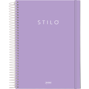 CADERNO 80FLS 1 MATÉRIA UNIVERSITÁRIO CAPA PLÁSTICA STILO LILÁS PASTEL JANDAIA
