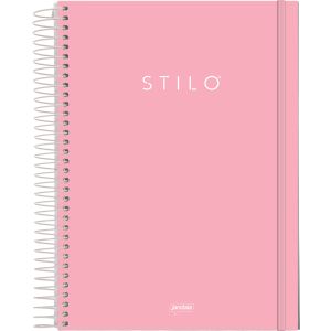 CADERNO 80FLS 1 MATÉRIA UNIVERSITÁRIO CAPA PLÁSTICA STILO ROSA PASTEL JANDAIA