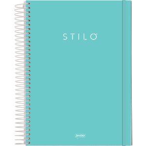 CADERNO 80FLS 1 MATÉRIA UNIVERSITÁRIO CAPA PLÁSTICA STILO VERDE PASTEL JANDAIA
